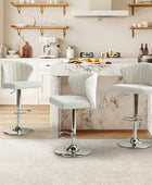 Troy Velvet Swivel Barstool – Adjustable Height & Modern Design