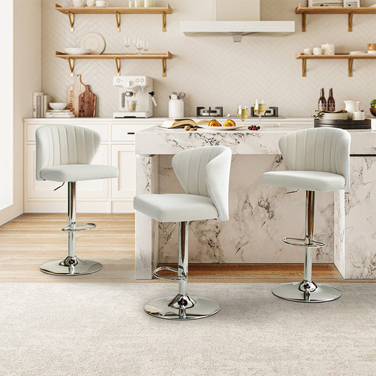 Troy Velvet Swivel Barstool – Adjustable Height & Modern Design