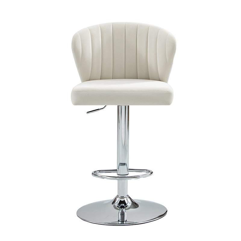 Troy Velvet Swivel Barstool – Adjustable Height & Modern Design