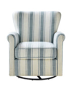 Christoph Floral Swivel Chair with Removable Back and Roll Arms