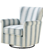 Christoph Floral Swivel Chair with Removable Back and Roll Arms