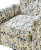 Christoph Floral Swivel Chair with Removable Back and Roll Arms