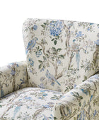 Christoph Floral Swivel Chair with Removable Back and Roll Arms