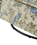 Christoph Floral Swivel Chair with Removable Back and Roll Arms