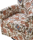 Christoph Floral Swivel Chair with Removable Back and Roll Arms
