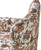 Christoph Floral Swivel Chair with Removable Back and Roll Arms