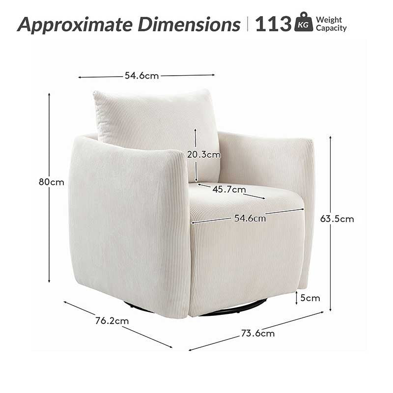 Angela 360-degree Swivel Barrel Modern Chair