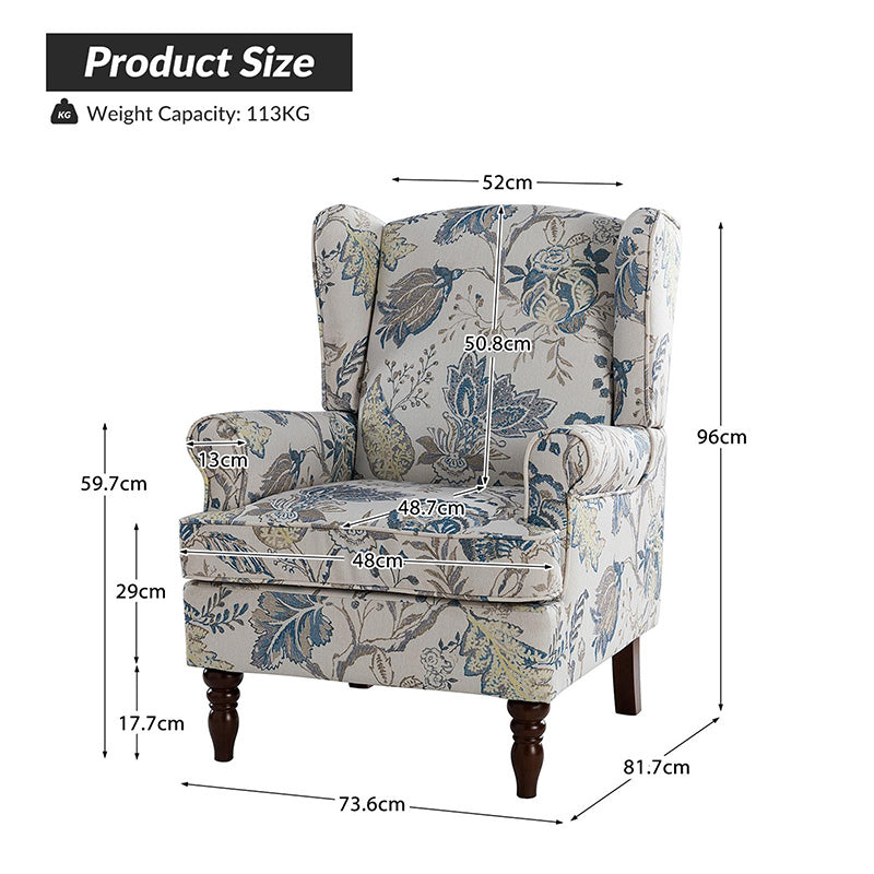 Centaurs Wingback Upholstered Armchair