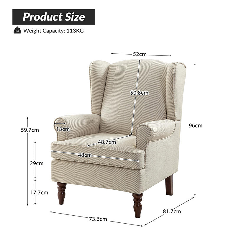 Centaurs Wingback Upholstered Armchair