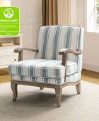 Farmhouse Style Armchair with Solid Wood Arms
