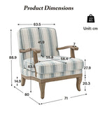 Randolph Elegant Farmhouse Style Armchair with Solid Wood Arms
