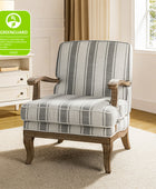 Farmhouse Style Armchair with Solid Wood Arms
