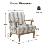 Randolph Elegant Farmhouse Style Armchair with Solid Wood Arms
