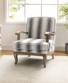 Farmhouse Style Armchair with Solid Wood Arms