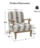 Randolph Elegant Farmhouse Style Armchair with Solid Wood Arms
