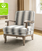 Farmhouse Style Armchair with Solid Wood Arms