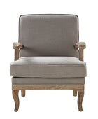 Randolph Farmhouse Upholstered Accent Chair with Solid Wood Arms