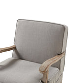 Randolph Farmhouse Upholstered Accent Chair with Solid Wood Arms