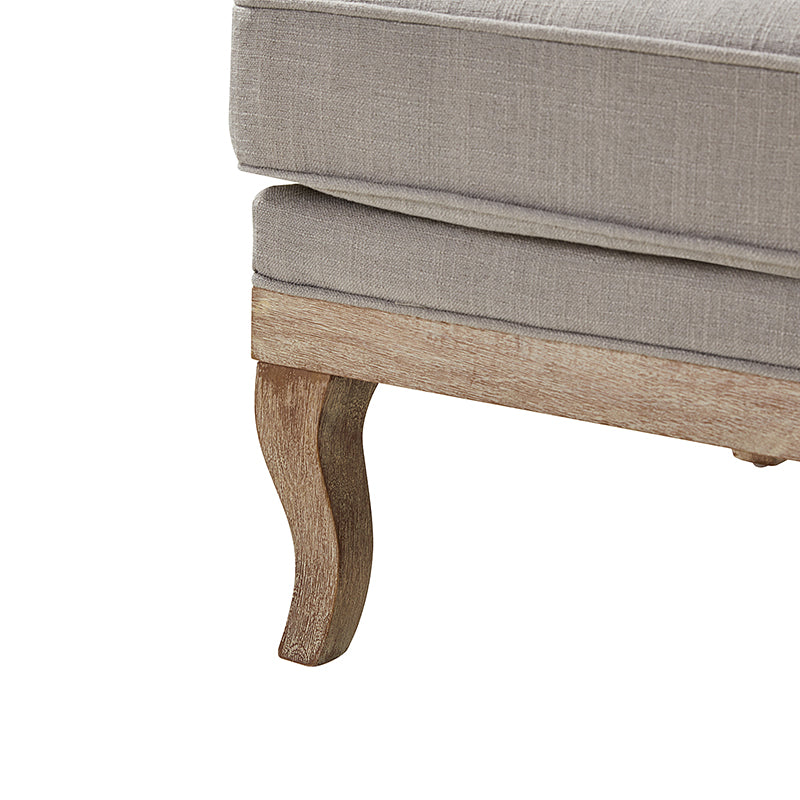 Randolph Farmhouse Upholstered Accent Chair with Solid Wood Arms