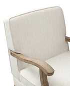 Randolph Farmhouse Upholstered Accent Chair with Solid Wood Arms