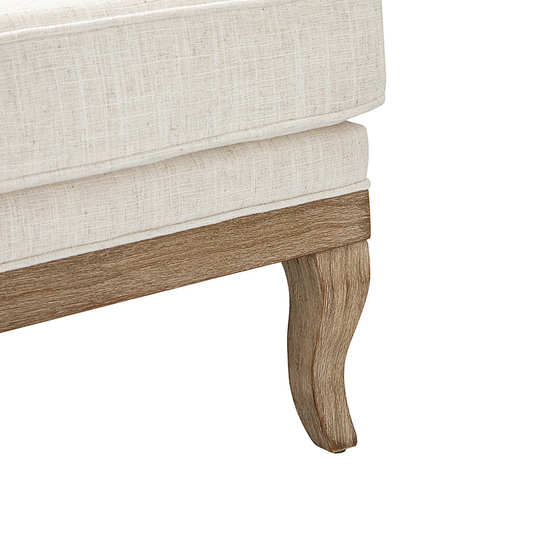 Randolph Farmhouse Upholstered Accent Chair with Solid Wood Arms