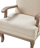 Randolph Farmhouse Upholstered Accent Chair with Solid Wood Arms