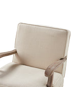 Randolph Farmhouse Upholstered Accent Chair with Solid Wood Arms