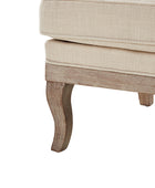 Randolph Farmhouse Upholstered Accent Chair with Solid Wood Arms