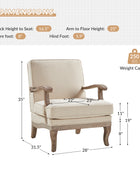 Randolph Farmhouse Upholstered Accent Chair with Solid Wood Arms