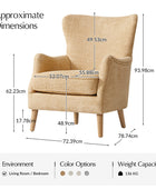 Dorothy Upholstered Armchair with Rubber Wood & Durable Legs