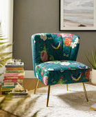 Coraline Elegant Comfort in a Wingback Floral Accent Chair