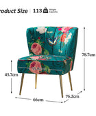 Coraline Elegant Comfort in a Wingback Floral Accent Chair