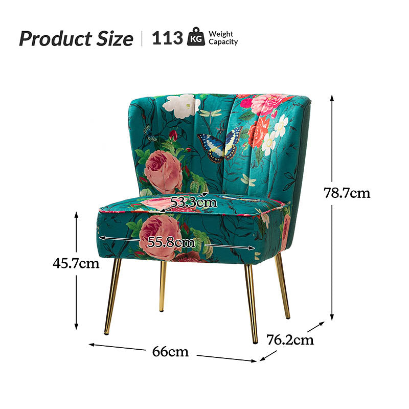 Coraline Elegant Comfort in a Wingback Floral Accent Chair