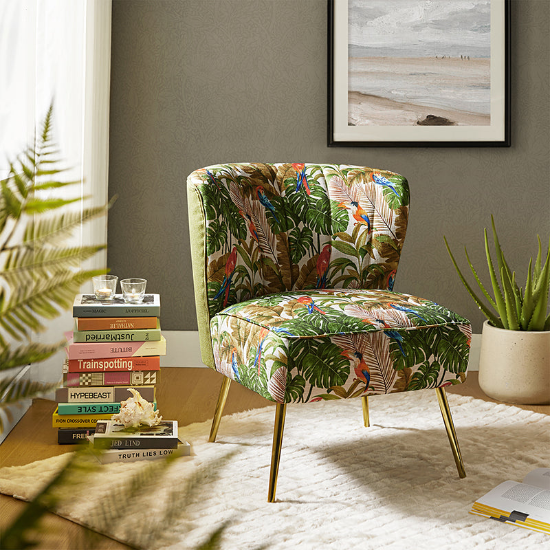 Coraline Elegant Comfort in a Wingback Floral Accent Chair