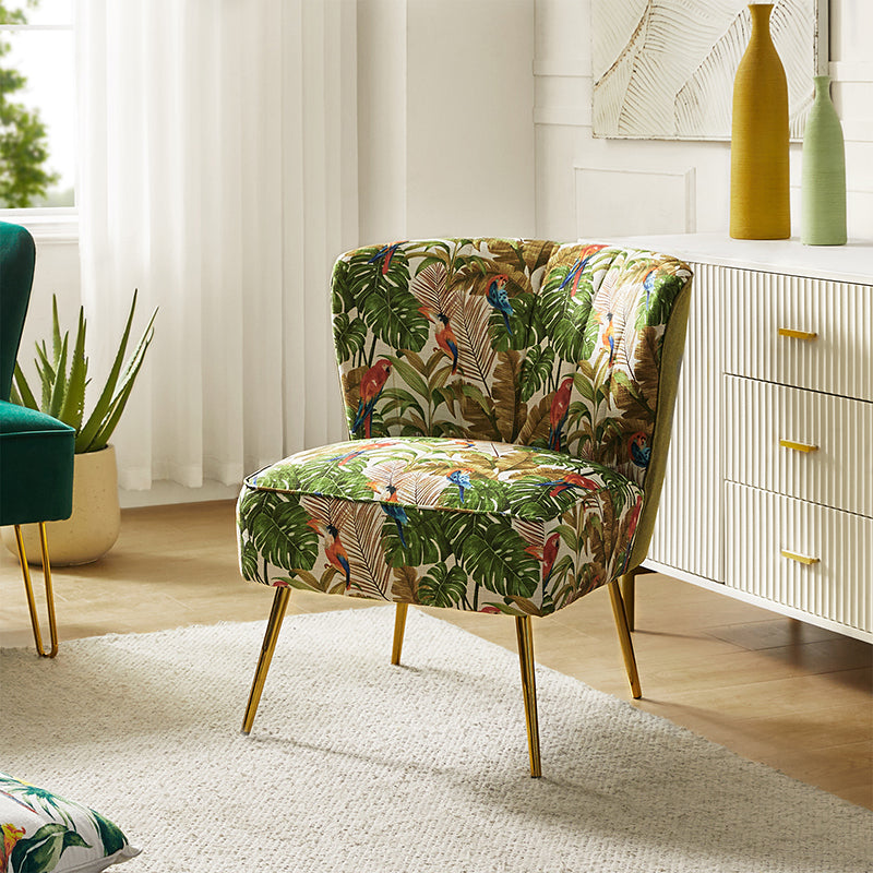 Coraline Elegant Comfort in a Wingback Floral Accent Chair