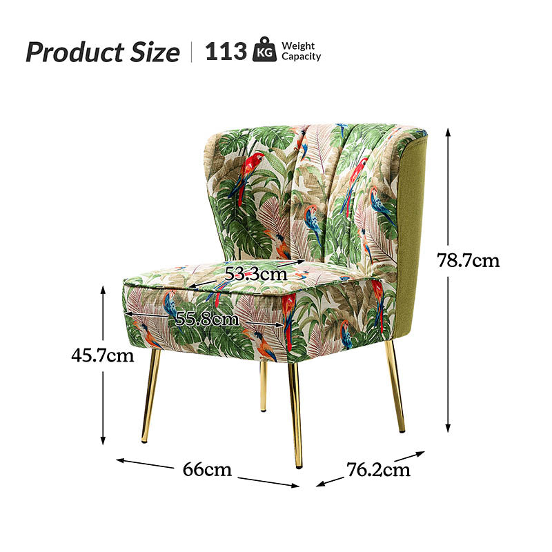 Coraline Elegant Comfort in a Wingback Floral Accent Chair