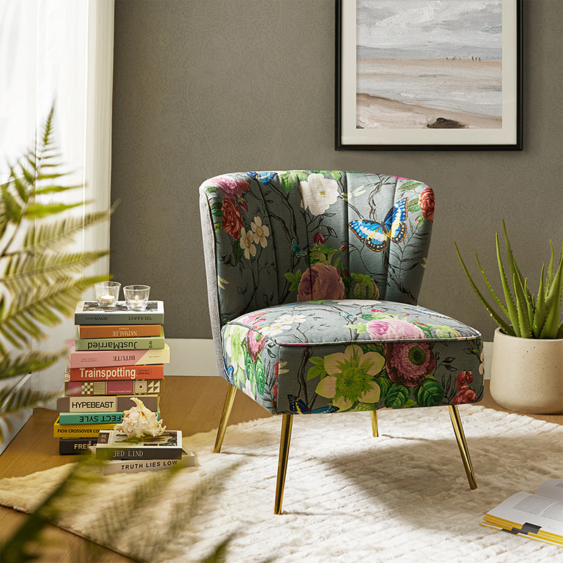 Coraline Elegant Comfort in a Wingback Floral Accent Chair