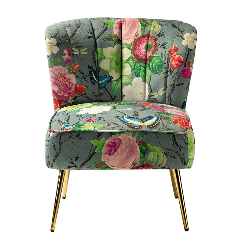 Coraline Elegant Comfort in a Wingback Floral Accent Chair