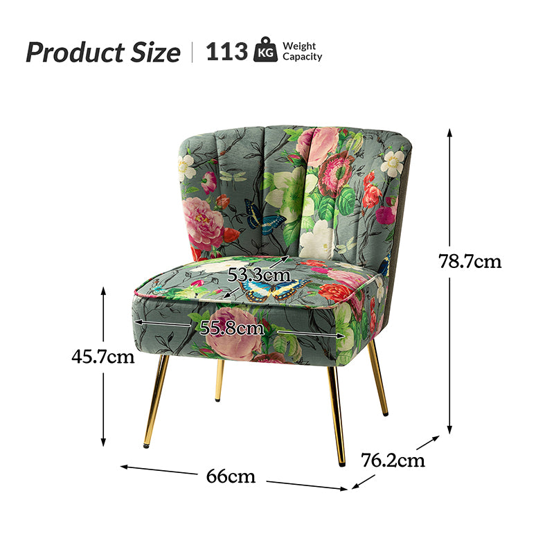 Coraline Elegant Comfort in a Wingback Floral Accent Chair