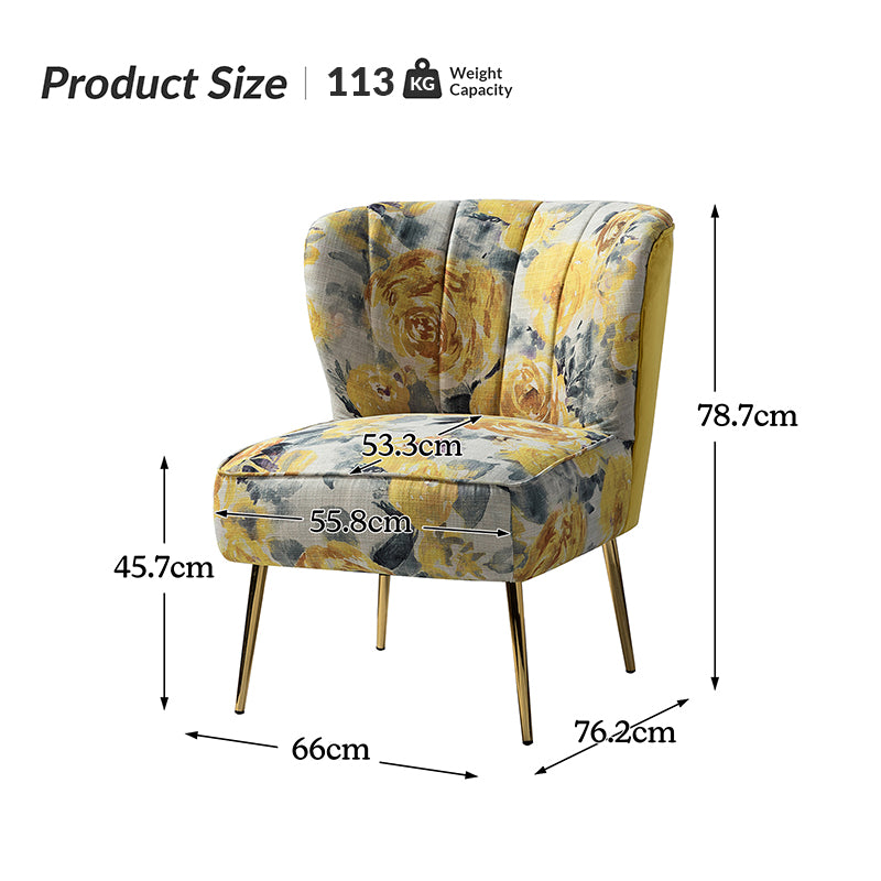 Coraline Elegant Comfort in a Wingback Floral Accent Chair