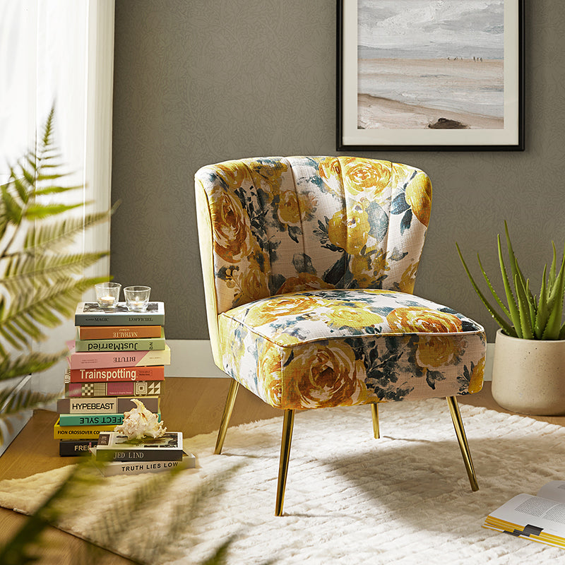 Coraline Elegant Comfort in a Wingback Floral Accent Chair