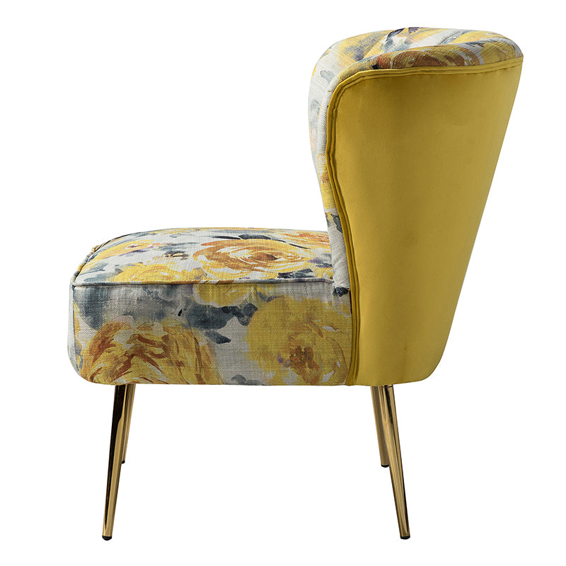 Coraline Elegant Comfort in a Wingback Floral Accent Chair