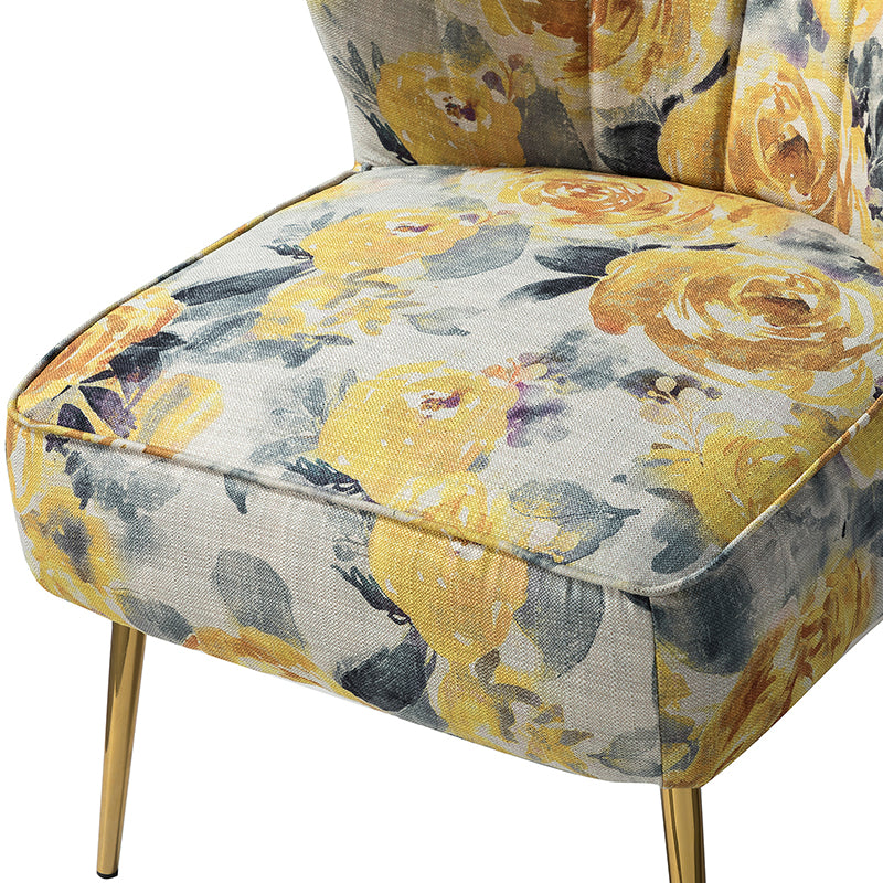 Coraline Elegant Comfort in a Wingback Floral Accent Chair