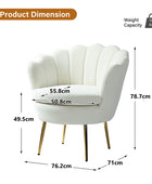 Evelia Velvet Scalloped Barrel Chair with Shell Shaped Back