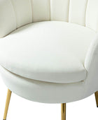 Evelia Velvet Scalloped Barrel Chair with Shell Shaped Back