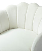 Evelia Velvet Scalloped Barrel Chair with Shell Shaped Back