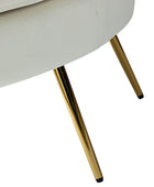 Evelia Velvet Scalloped Barrel Chair with Shell Shaped Back