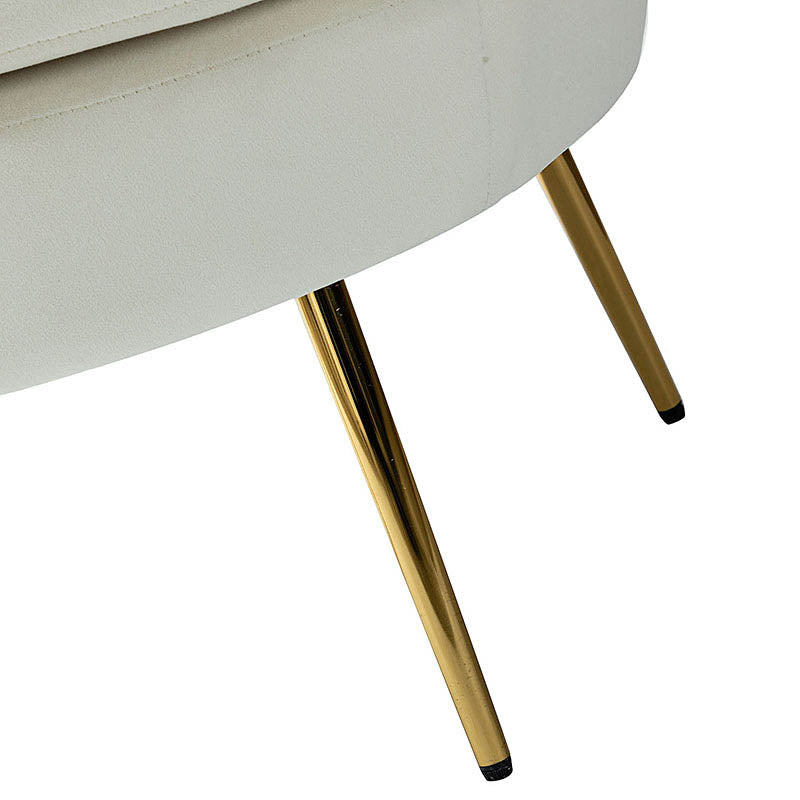 Evelia Velvet Scalloped Barrel Chair with Shell Shaped Back