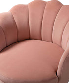 Evelia Velvet Scalloped Barrel Chair with Shell Shaped Back