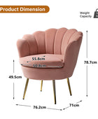 Evelia Velvet Scalloped Barrel Chair with Shell Shaped Back